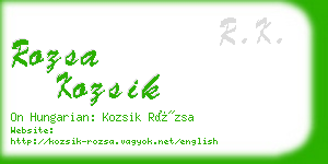 rozsa kozsik business card